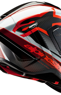 NEW Alpinestars Supertech R10 Team Helmet Black/Carbon Red/Gloss White