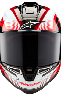 NEW Alpinestars Supertech R10 Team Helmet Black/Carbon Red/Gloss White