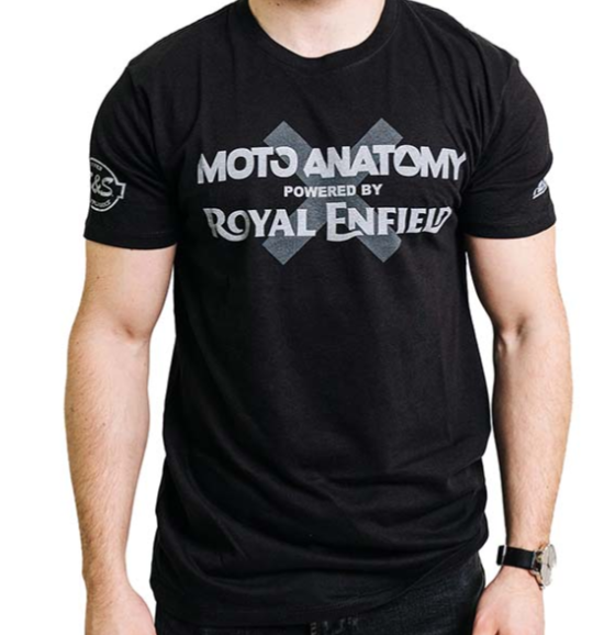 NEW OEM Royal Enfield Moto-Anatomy Men's Crew Neck Tee Jet Black