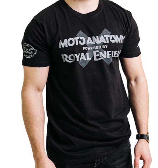 NEW OEM Royal Enfield Moto-Anatomy Men's Crew Neck Tee Jet Black