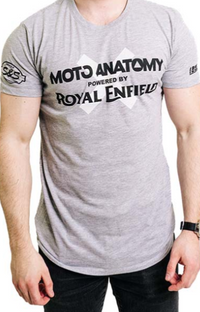 NEW OEM Royal Enfield Moto-Anatomy Men's Crew Neck Tee Heather Grey