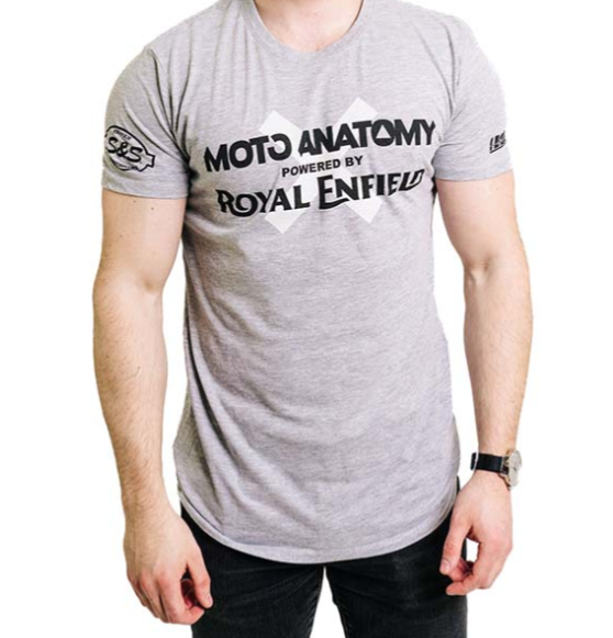 NEW OEM Royal Enfield Moto-Anatomy Men's Crew Neck Tee Heather Grey