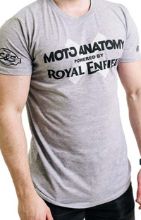 NEW OEM Royal Enfield Moto-Anatomy Men's Crew Neck Tee Heather Grey