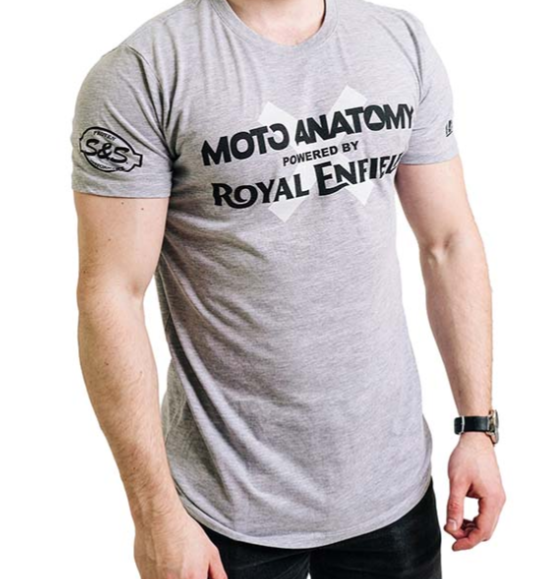 NEW OEM Royal Enfield Moto-Anatomy Men's Crew Neck Tee Heather Grey