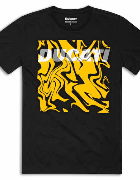 NEW OEM Ducati Art Yellow and Black T-shirt