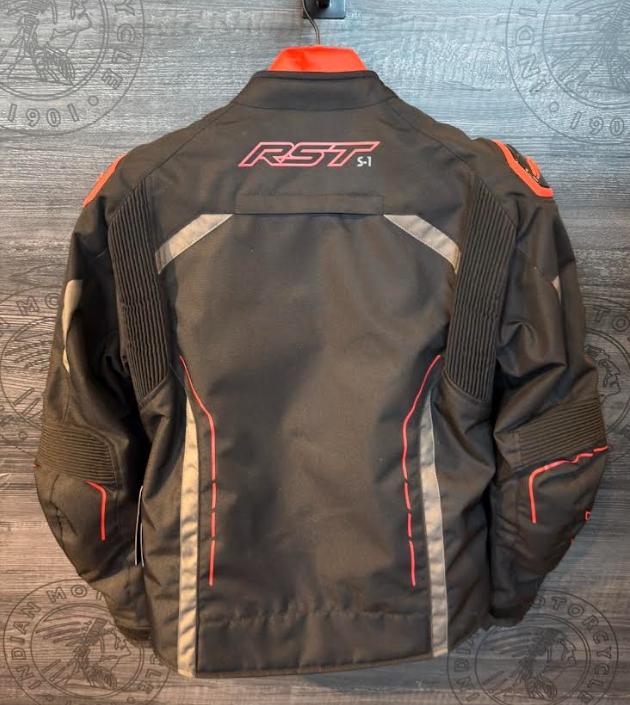 RST S1 CE Motorcycle Jacket Large Black Grey Red Textile New