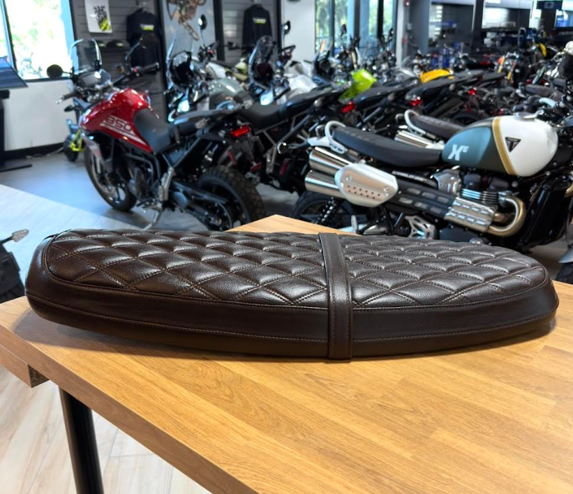 NEW OEM Triumph Brown Quilted Bench Seat A9708614