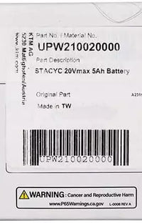 STACYC 20Vmax 5Ah Spare Battery UPW210020000