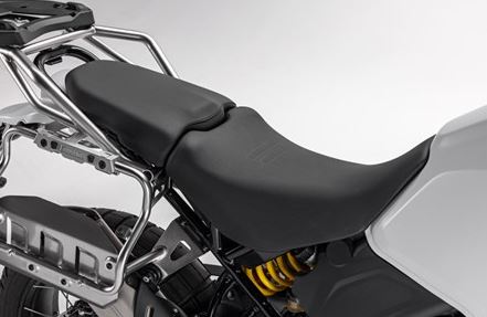 Rider lowered seat.