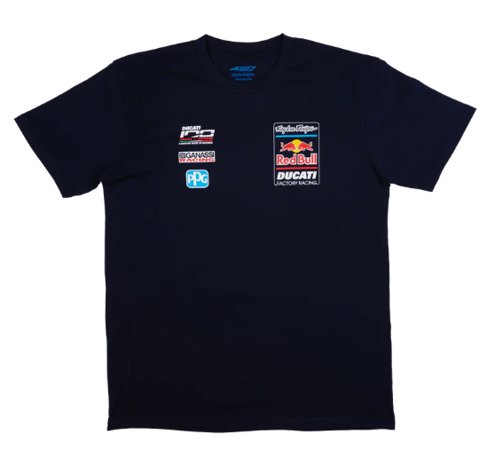 NEW Short Sleeve Troy Lee Designs Red Bull Ducati Blue XXL T-shirt