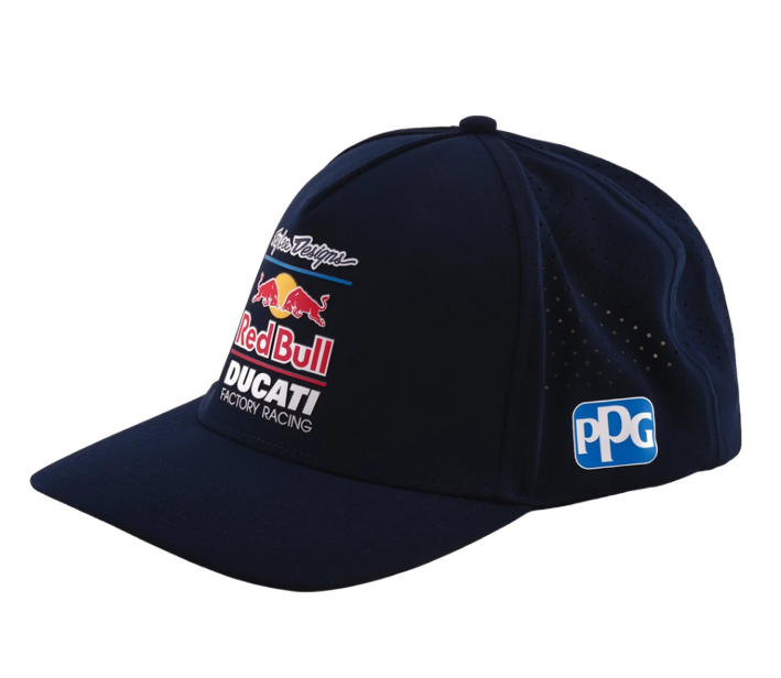 NEW Curved Snapback Troy Lee Designs Red Bull Ducati Blue Hat