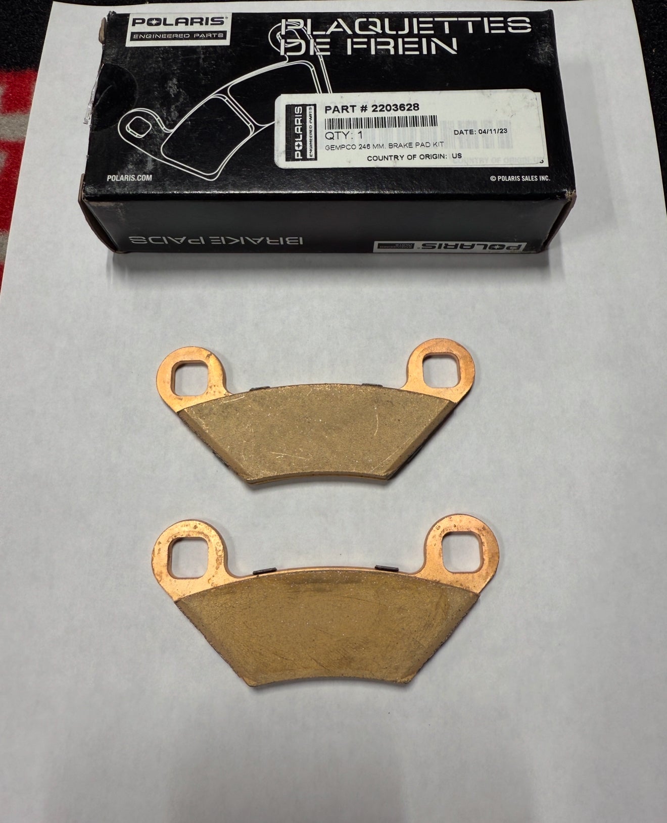 NEW OEM Genuine Polaris High Performance Brake Pad Set of Two Pads 2203628