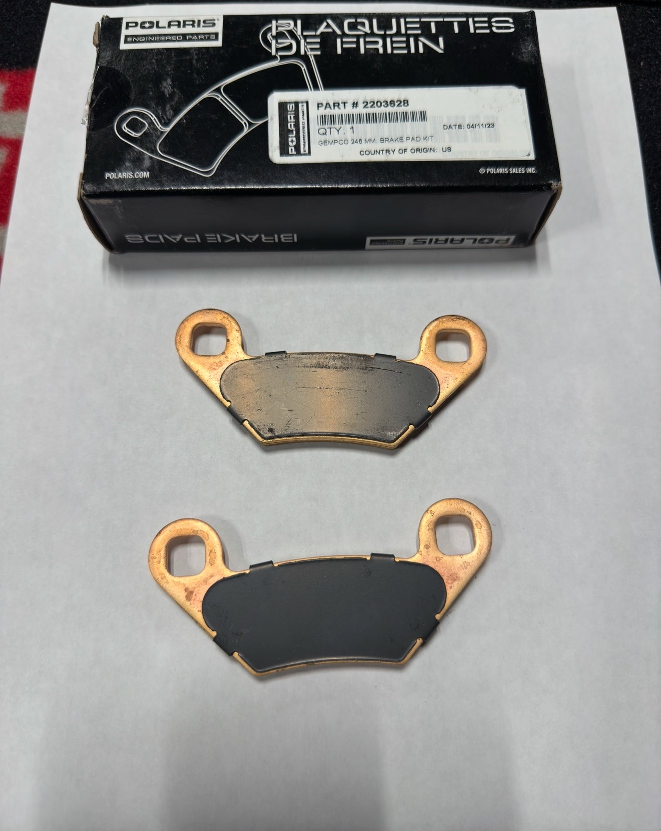 NEW OEM Genuine Polaris High Performance Brake Pad Set of Two Pads 2203628