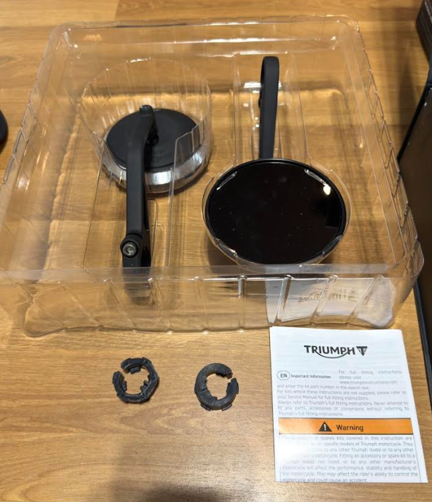 NEW OEM Triumph Round Bar End Mirror Kit 36TA0043