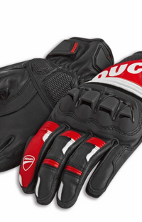 NEW Held Ducati Sport C4 Fabric-Leather Short Gloves Black/Black/Red
