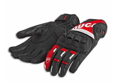 NEW Held Ducati Sport C4 Fabric-Leather Short Gloves Black/Black/Red