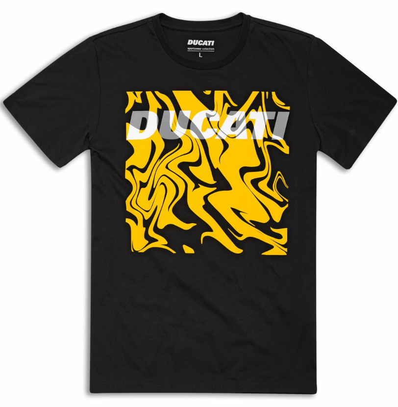 NEW OEM Ducati Art Yellow and Black T-shirt