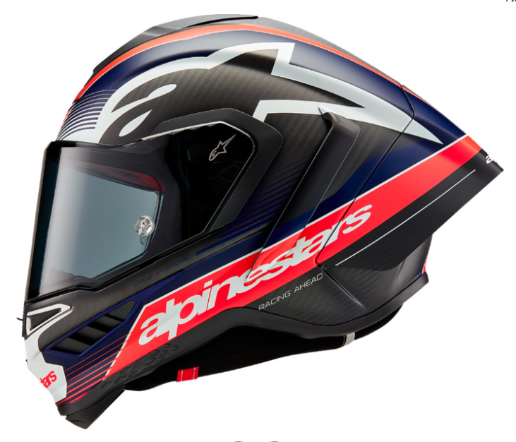 NEW Alpinestars Supertech R10 Team Helmet Matte Black/Carbon Red Fluo/Blue