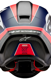 NEW Alpinestars Supertech R10 Team Helmet Matte Black/Carbon Red Fluo/Blue
