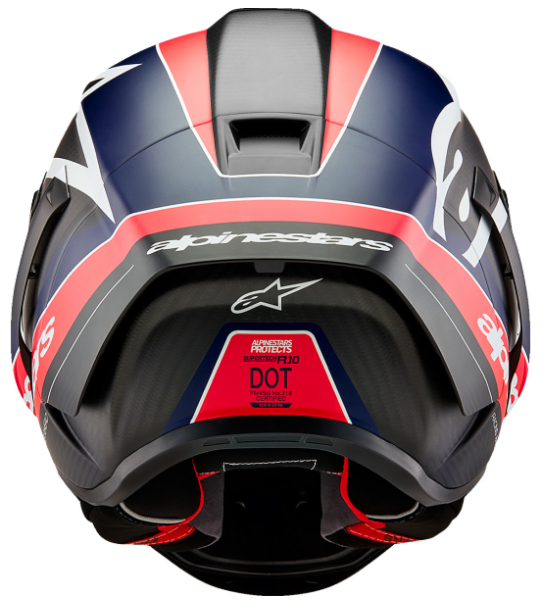 NEW Alpinestars Supertech R10 Team Helmet Matte Black/Carbon Red Fluo/Blue