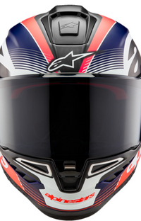 NEW Alpinestars Supertech R10 Team Helmet Matte Black/Carbon Red Fluo/Blue
