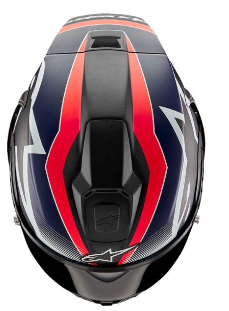 NEW Alpinestars Supertech R10 Team Helmet Matte Black/Carbon Red Fluo/Blue