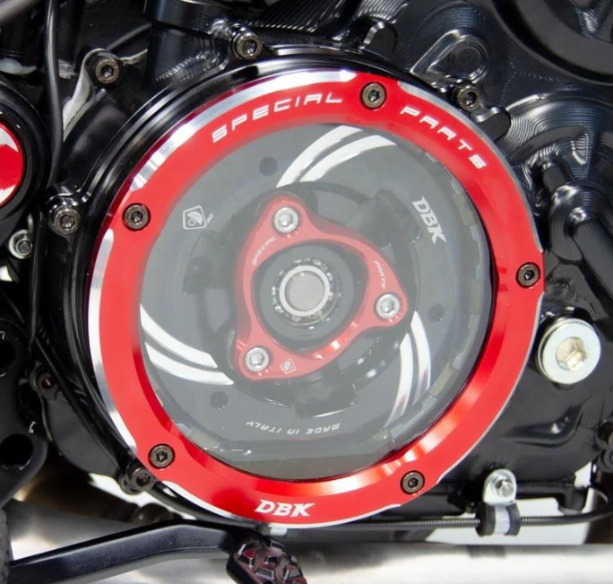 Red Ducabike Ducati Clear Clutch Cover Panigale V4 CCV401DA