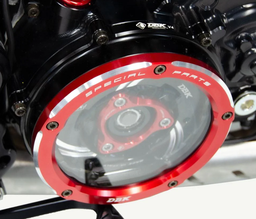 Red Ducabike Ducati Clear Clutch Cover Panigale V4 CCV401DA