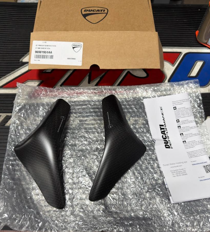 Ducati OEM V4 Carbon Tank Protectors 96981951AA