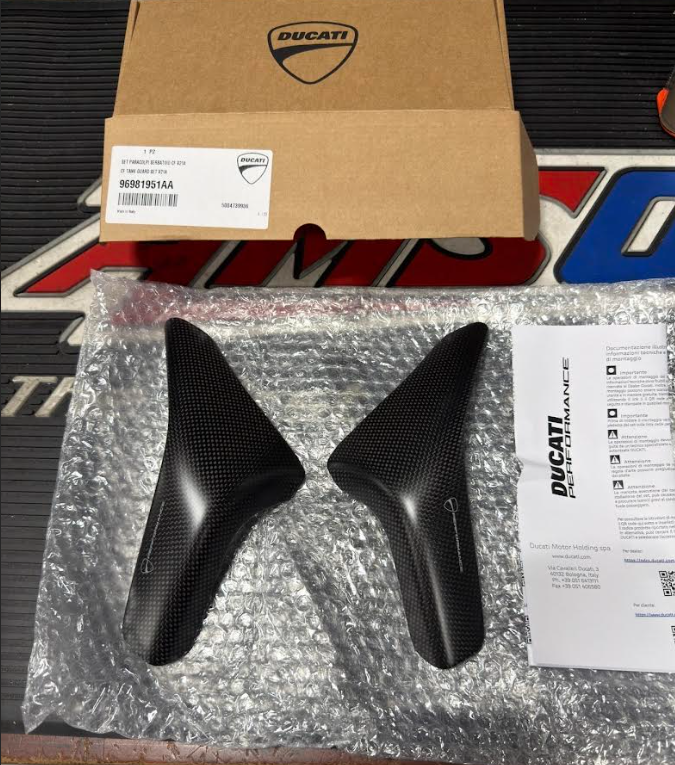 Ducati OEM V4 Carbon Tank Protectors 96981951AA