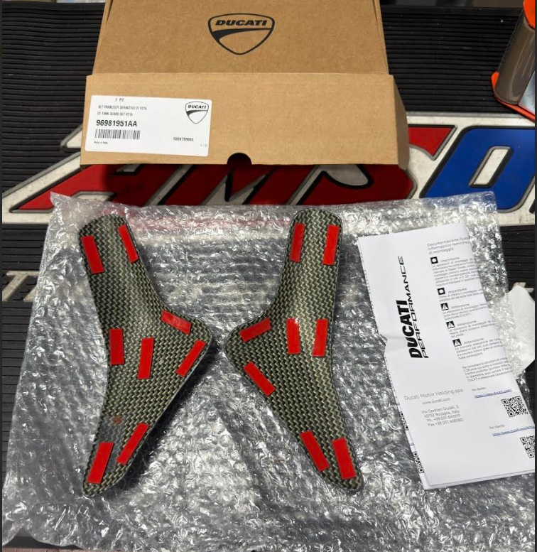 Ducati OEM V4 Carbon Tank Protectors 96981951AA