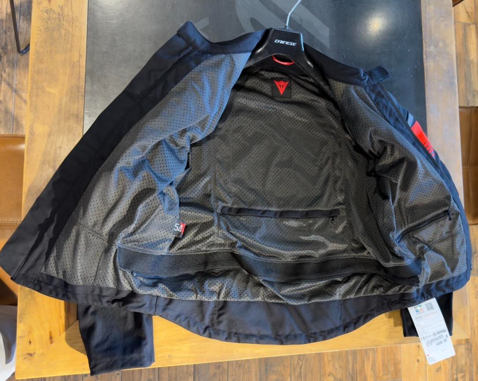 Dainese Air Fast Tex Jacket Size 54 Black and Fluorescent Red New