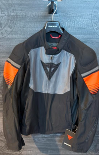 Dainese Air Fast Tex Jacket Size 54 Black and Fluorescent Red New
