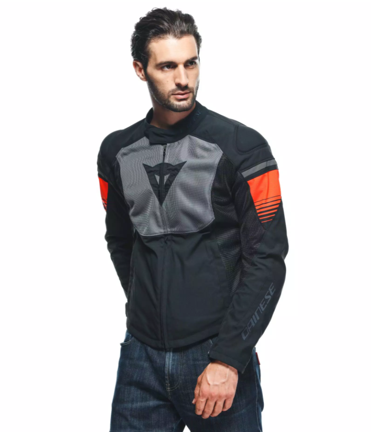 Dainese Air Fast Tex Jacket Size 54 Black and Fluorescent Red New