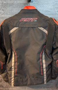 RST S1 CE Motorcycle Jacket Large Black Grey Red Textile New
