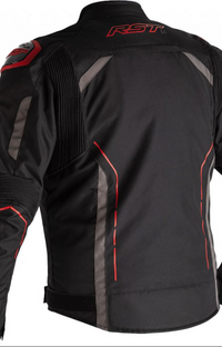 RST S1 CE Motorcycle Jacket Large Black Grey Red Textile New

