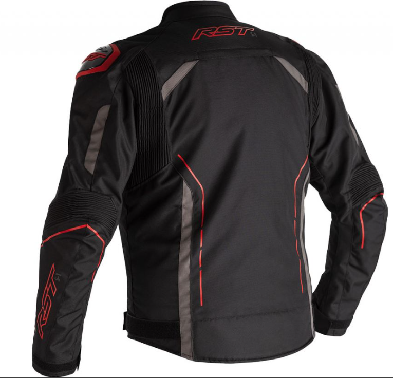 RST S1 CE Motorcycle Jacket Large Black Grey Red Textile New