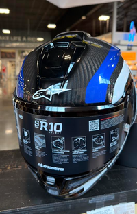 NEW Alpinestars Supertech R10 Arius Carbon Blue White Small Helmet
