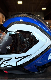 NEW Alpinestars Supertech R10 Arius Carbon Blue White Small Helmet
