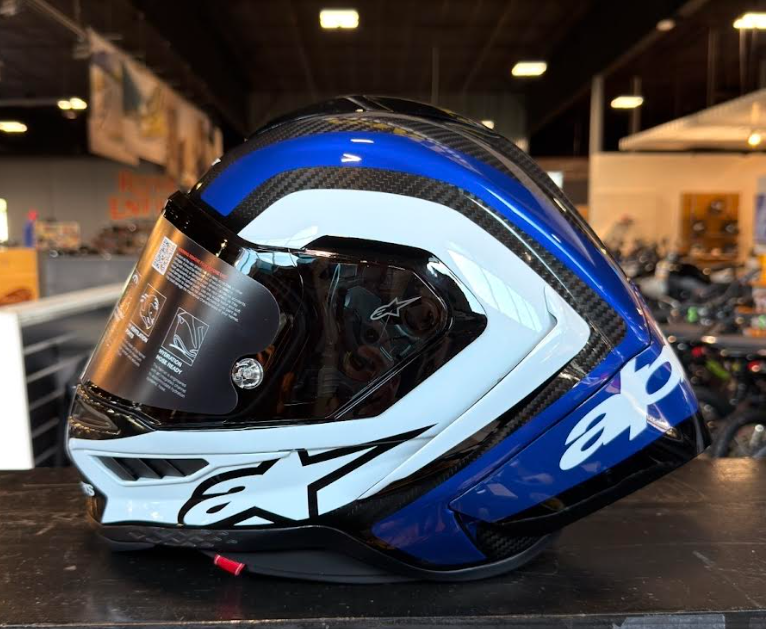 NEW Alpinestars Supertech R10 Arius Carbon Blue White Small Helmet