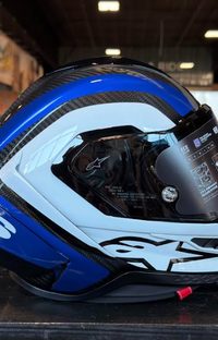 NEW Alpinestars Supertech R10 Arius Carbon Blue White Small Helmet
