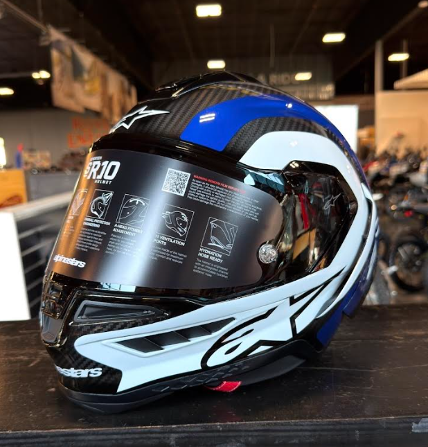 NEW Alpinestars Supertech R10 Arius Carbon Blue White Small Helmet