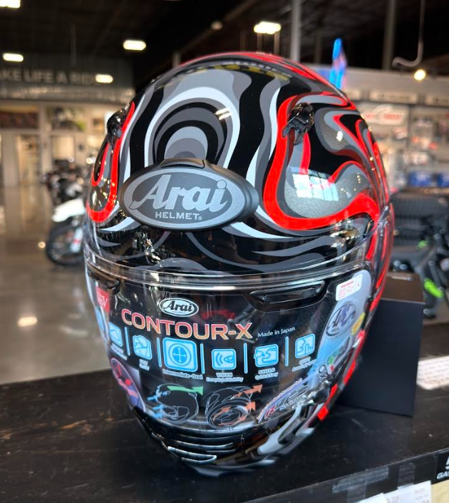 NEW Arai Contour-X Swirl Red Black Large Helmet