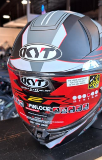 NEW KYT R2R Graphic LED Matte Black Grey Large Helmet
