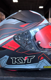 NEW KYT R2R Graphic LED Matte Black Grey Large Helmet
