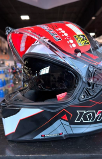 NEW KYT R2R Graphic LED Matte Black Grey Large Helmet
