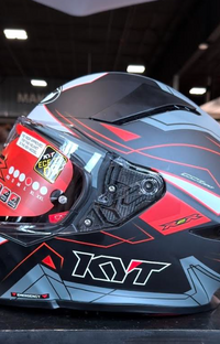 NEW KYT R2R Graphic LED Matte Black Grey Large Helmet
