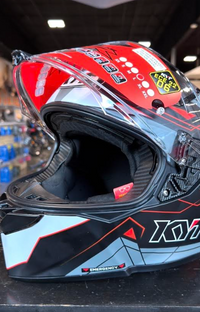 NEW KYT R2R Graphic LED Matte Black Grey Large Helmet
