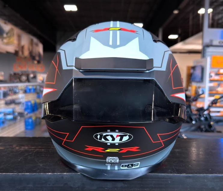 NEW KYT R2R Graphic LED Matte Black Grey Large Helmet