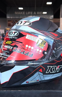 NEW KYT R2R Graphic LED Matte Black Grey Large Helmet
